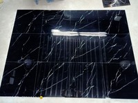 Faak — carreaux en porcelaine Super noir/vernis, disques polis, style marbre noir, usine