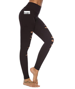 Pantalones de Yoga de cintura alta para mujer, mallas ajustadas de entrenamiento con Control de barriga rasgada, para correr y Yoga - Product Image 2