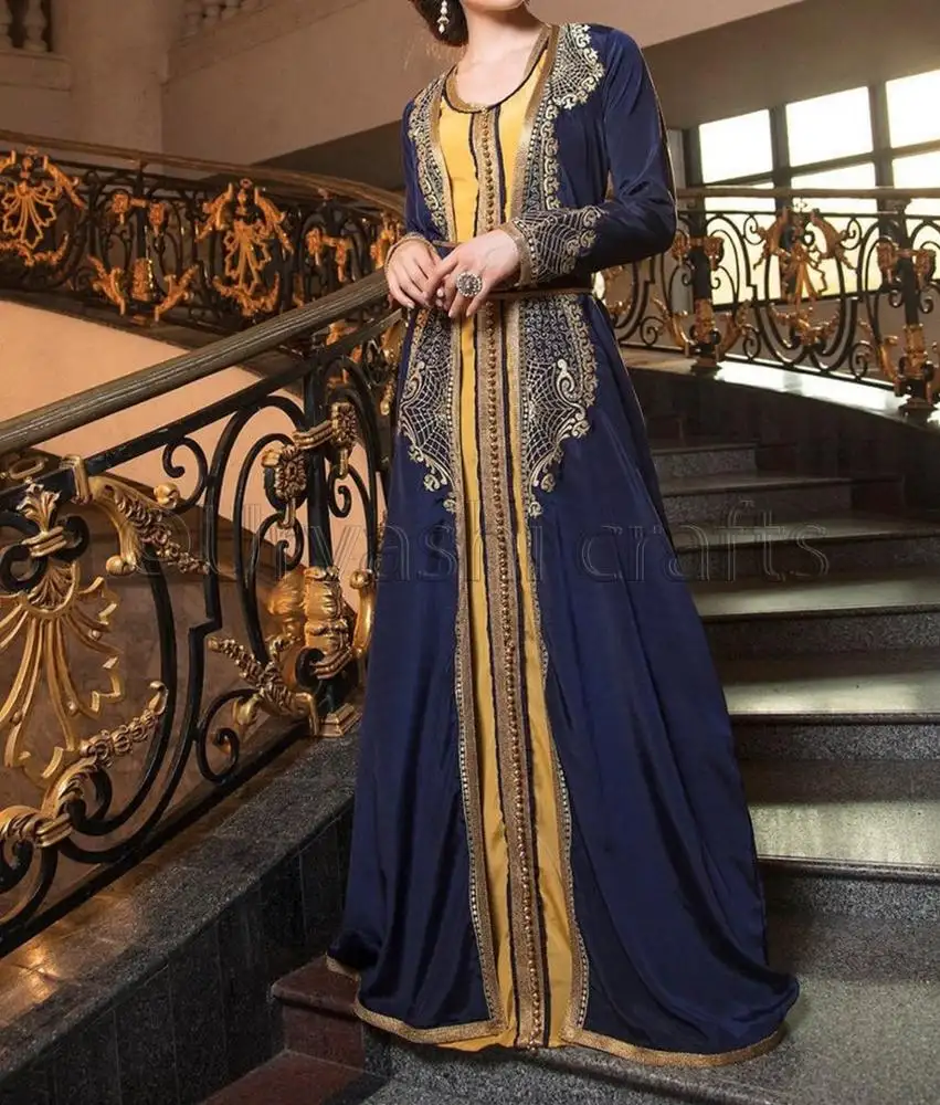 Jolie caftan indien pour mariage, Abaya, avec perles à la main, travail marocain, fabrication Exclusive,