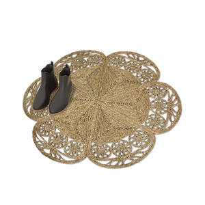 New 2022 Handwoven Foldable Area <b>Seagrass</b> <b>Rug</b> in Flower Shape Wholesale - Product Image 1