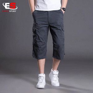 Mùa Hè Nam Nhiều Túi Khóa Kéo Quần <span class=keywords><strong>Short</strong></span> Hàng Hóa Nam 3/4 Dài Quân Đội Kaki Xanh Nam Làm Việc Ngắn - Product Image 3