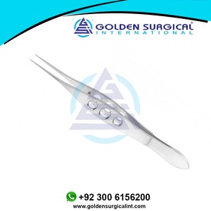 Fórceps corneales oftálmicos de acero inoxidable de la mejor calidad, 1x1, dientes perforados, manuales de fórceps delicados 0,1mm, proveedor a granel - Product Image 4