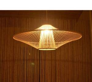 Dual Layer Wicker Lampshade <b>Rattan</b> Lampshade Dinning Room Lampshade Frame Chandeliers <b>Pendant</b> <b>Light</b> - Product Image 4