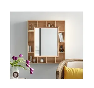 Suporte decorativo para espelho de bambu, decoração para casa, quarto, rattan, vestimenta, espelho de bambu