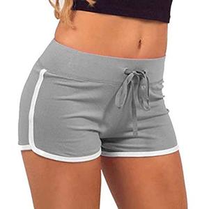 Shorts de sport pour femmes, taille mi-haute, couleur unie, avec cordon de serrage, respirants, écologiques, en Spandex/Polyester 180g |   Logo personnalisé et service OEM - Product Image 1