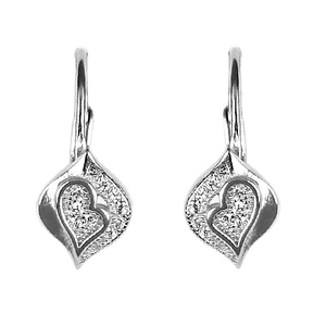 Zirconia cúbica brillante de alta calidad, pendiente de plata de ley sólida 925, diseños abstractos de corazón, perla, regalo perfecto para mujeres y niñas - Product Image 2