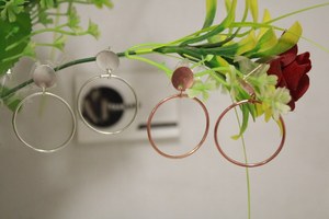 Boucles d'oreilles pendantes en forme circulaire en laiton nickel nouveau style bijoux de mode pour mariages fêtes et cadeaux - Product Image 3