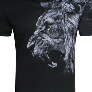 Camiseta 100% algodón para hombre, corte holgado, estampada, de alta calidad, 220 GSM, gruesa, con estampado de moda, cuello redondo. - Product Image 6