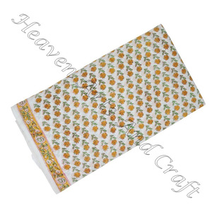 Block Print Cotton Running Fabric <b>Small</b> Butti Print Traditional Jaipuri Print Cotton Fabric By Yard Hand Block Print Fabric - Product Image 1