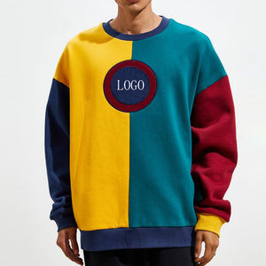 ขนแกะที่กำหนดเองสิ่งทอลายทแยงแพทช์สีล็อคลูกเรือคอขนาดใหญ่เสื้อกันหนาว - Product Image 1