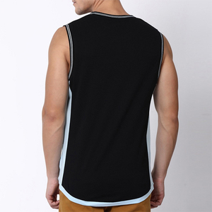 Camisas de alta calidad para hombre, camisas 100% de algodón con diseño a rayas blancas y negras, transpirables, informales, sin mangas, para gimnasio y Fitness, de verano - Product Image 3