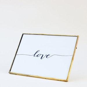 Cadre Photo rectangulaire en laiton et verre de luxe Invitations de mariage Carte Illustration Affichage Décoration de table Cadre en verre - Product Image 4