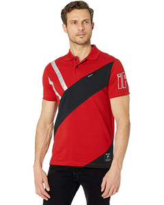 Polo rojo personalizado camiseta patrón ligero poliéster LICRA mezcla elástico transpirable impreso Hombre Golf Polo camisa para hombres - Product Image 1