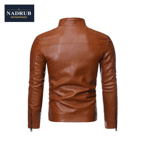 2020 nueva chaqueta de cuero de primavera y otoño para hombre, abrigo de motocicleta con cuello levantado a la moda para invierno - Product Image 6