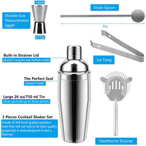 Ensemble de shakers à cocktails Lovin, outils de bar en métal pour mixologistes à domicile, essentiels modernes et durables pour les fêtes - Product Image 2
