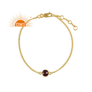 Trending 2026 <b>Sterling</b> <b>Silver</b> Natural Garnet Gemstone <b>Bracelet</b> For Women Jewelry Manufacturer - Product Image 1