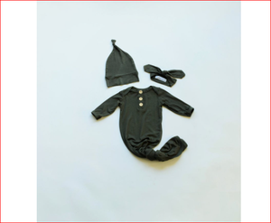 Bata de bebé con etiqueta personalizada 95% algodón orgánico 5% spandex bata de bebé anudada mamelucos anudados certificación GOTS - Product Image 1