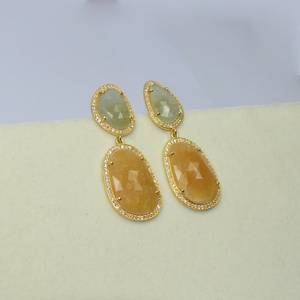 Multi <b>Sapphire</b> Gemstone <b>Drop</b> Dangle <b>Earrings</b> Classy Sterling Silver Gold Plating for Wedding Anniversary Engagement Party Gift - Product Image 3