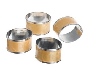 Soporte de anillo de servilleta de esmalte ovalado latón metal plata y acabado rojo decoración de mesa de boda perfecta AJUSTE DE MESA DE cena elegante - Product Image 5
