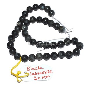 Lots de perles en Labradorite noires de 10mm, vente en ligne - Product Image 1