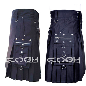 Cosh International - Kilt para Hombre al por Mayor - Kilt Utilitario Gótico de Algodón Negro con 8 Bolsillos, Kilt Utilitario para Hombre 2026 - Product Image 5