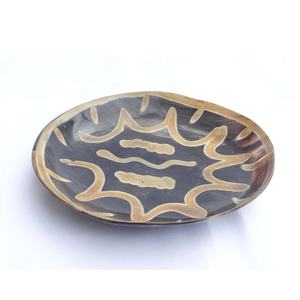 Cuenco de fruta de corte de cuerno Natural con diseño moderno, cuenco de lujo para servir frutas de estilo occidental de Europa de oro negro - Product Image 6