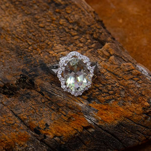 Bague en améthyste verte naturelle, forme ovale, ensemble de broches en argent Sterling 925, bagues cadeaux pour les fabricants et les fournisseurs - Product Image 3