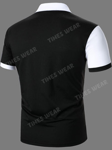Camiseta ajustada de manga corta para hombre, Polo de alta calidad con cremallera de dos tonos - Product Image 6