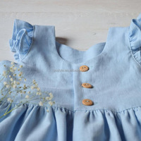 Robe de princesse bleu clair pour bébé fille, robe de demoiselle d'honneur en lin, robe d'été formelle, ODM, écologique et respirante pour enfants