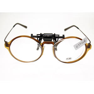 Slim <b>Clip</b> <b>on</b> Flip up Medium Size Magnifying Nose <b>Reading</b> Glasses with Transparent Lenses Clear Color and Anti Blue <b>Light</b> - Product Image 4