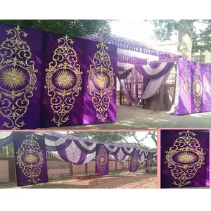 Modern Wedding Party Embroidered Backdrop Hand Embroidery Backdrops for Wedding Decor Royal Wedding Beautiful Backdrop Decor - Product Image 1