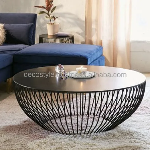 Black Wire round coffee table