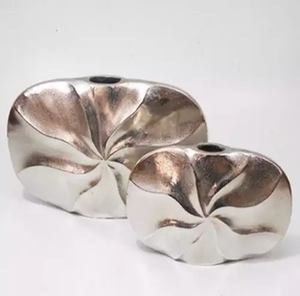 Vase à fleurs en métal aluminium lot de 2 pièces pour la maison mariages et fêtes vase à plantes décor plaqué or Pot de fleurs en métal au design moderne - Product Image 6