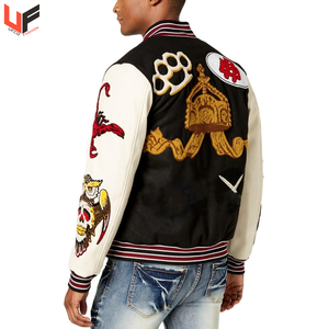 Veste universitaire Letterman unisexe en chenille avec patchs d'hiver en polyester thermique pour hommes, design inspiré du baseball universitaire - Product Image 2