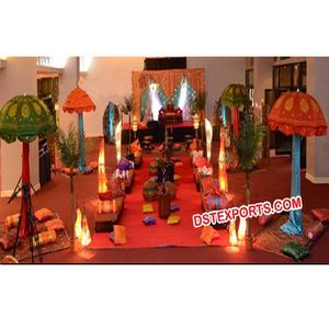 ร่มเวทีแต่งงานอาหรับMehandiเวทีร่มสีทองมุสลิมMehndiขั้นตอนร่มอินเดียและParsolsตกแต่ง - Product Image 1