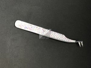 Pince à épiler en acier durable japonais à paillettes blanches personnalisées pointe pointue matériau inoxydable avec logo personnalisé - Product Image 3