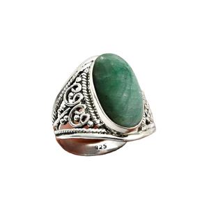 Bezel Set Oval Shape Emerald Gemstone <b>Ring</b> Gift for <b>Girl</b> Women 925 Sterling Silver <b>Ring</b> Fine Jewelry Wholesale Price Silver <b>Ring</b> - Product Image 1