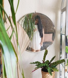 Vintage Art Deco Round Beveled Wall <b>Hanging</b> <b>Mirror</b> 26" - Product Image 1