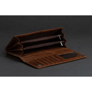 LW Attractive Stylish Crunch Leather Clutch Women Brown Vintage Leather Clutch <b>Wallet</b> Multi Uses Clutch - Product Image 2