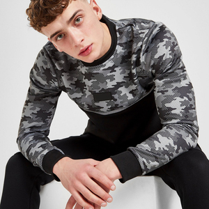 New Men Fitted <b>Plain</b> <b>Sweatshirt</b> Custom Wholesale Cotton Polyester Blend Tech Fleece Pullover - Product Image 4