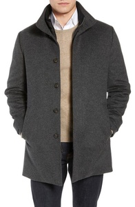 Veste en laine pour hommes, manteaux longs décontractés, tenue de ville, Trench-coat, col rabattu - Product Image 5