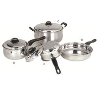 10 Pcs Set Peralatan Masak Stainless Steel Dengan Tutup Stainless Steel