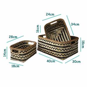 Cesta de almacenamiento tejida de bambú anidada, organizador decorativo, hecho en Vietnam - Product Image 4