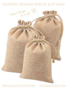 Medium Size Wedding Hessian Burlap <b>Jute</b> Favor <b>Gift</b> <b>Bags</b> Drawstring Jewelry Pouch for Party for Candy Storage - Product Image 4
