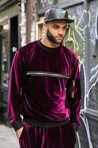 Nuevo estilo de invierno con capucha Casual sólido seda terciopelo suave ligero liso hombres chándales a granel - Product Image 3