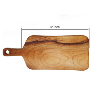 Planche à fromage rectangulaire en bois d'acacia avec poignée Éco-Style Ombre naturelle Articles de cuisine en bois dur avec trou pratique - Product Image 5