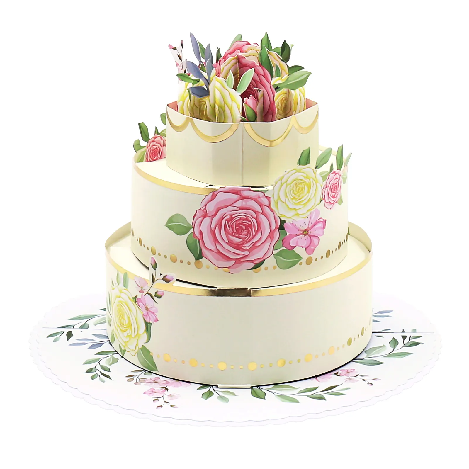 Совершенно новые эксклюзивные свадебные поздравительные открытки с розами и цветами, уникальные для свадьбы, экологичные 3D поздравительные открытки