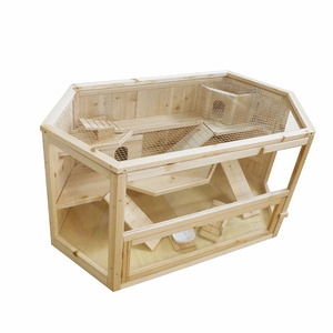 Jaula Grande de Madera Ecológica para Hámsteres y Conejos con Bandeja de Plástico y Diseño de <span class=keywords><strong>Animales</strong></span> - Product Image 3