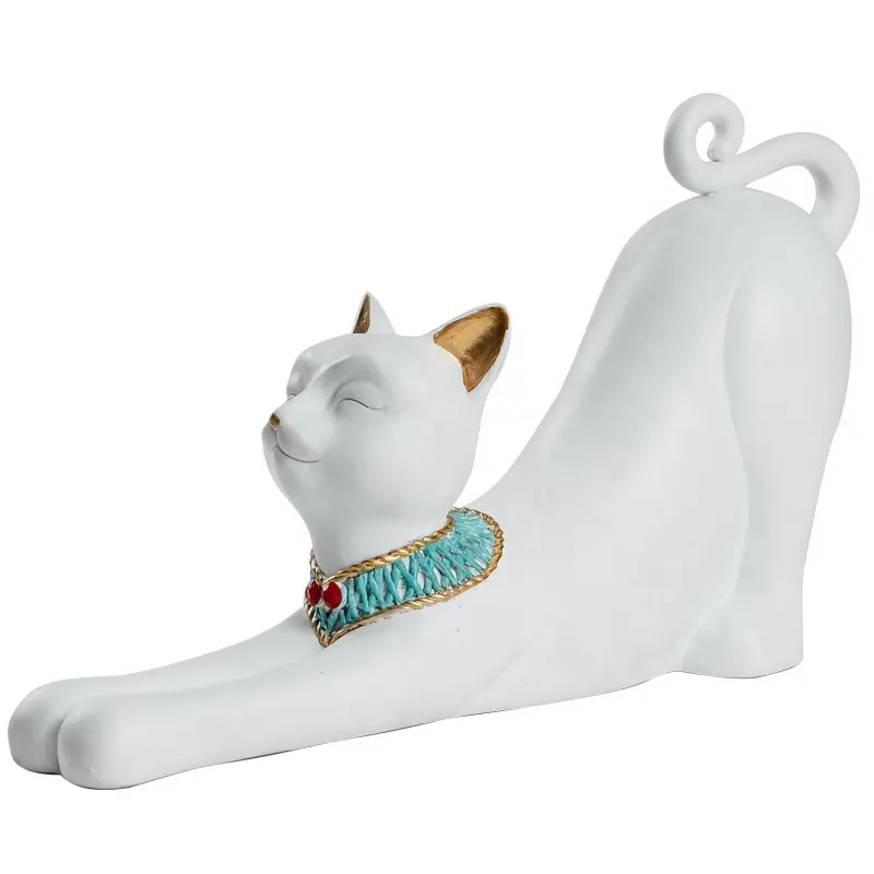 Egyptian Decor Statue Bastet Pharaoh Fortune Cat Furnishings Home Table Decoration Resin Cute Novelty Cat For Home Office Decor