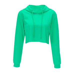 Sweat à capuche à manches longues pour femme, personnalisé, vente en gros, pull à capuche, court - Product Image 1